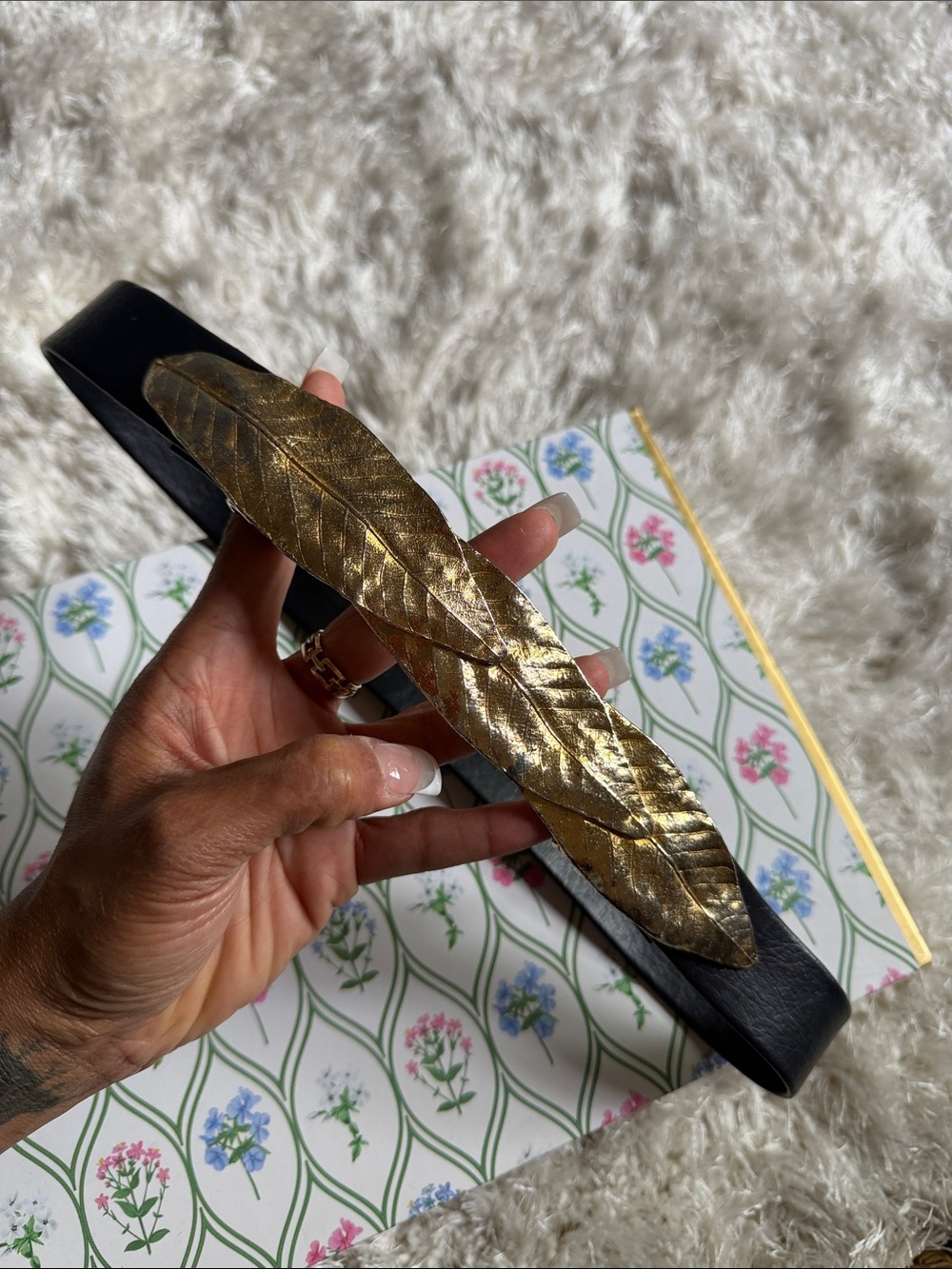 The Laurel Leaf Vintage Gold Leaf Statement Belt, 1982